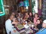 Jason Roosma (left foreground, then around the table Liz Cain, Sharon Austin Beck, Cliff Cox, Pat McDonald, Gaye Parnell, Cindy Roosma, Holli Cain and Montana boyfriend Jeremy (Sally Loback LaPierre hadn't arrived yet.)