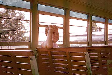 Linda Taylor on the Blue Bus