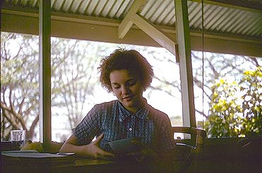 D'arcy Guerin on her porch