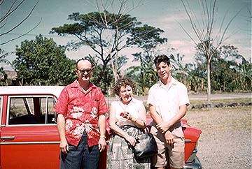 Col. Long, Betty Long, and Mac Dickinson at the start of the Pagsanjan