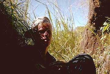 Warren Turner at the entrance to a Japanese cave.